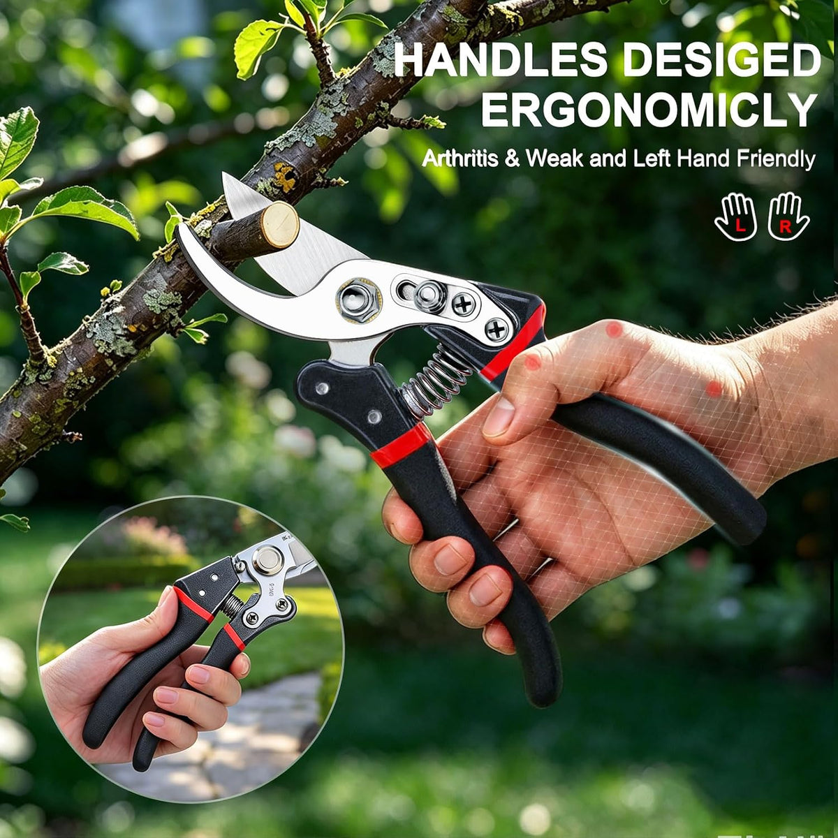 Kynup Pruning Shears, Heavy Duty Garden Shears with SK5 Japanese Steel