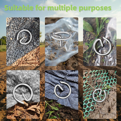 240Pcs 8 Gauge 6 Inch Top Galvanized Landscape Fabric Pins Stakes