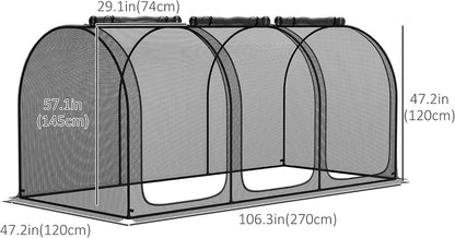8' x 4' Crop Cage Plant Protection Tent for Garden, Black