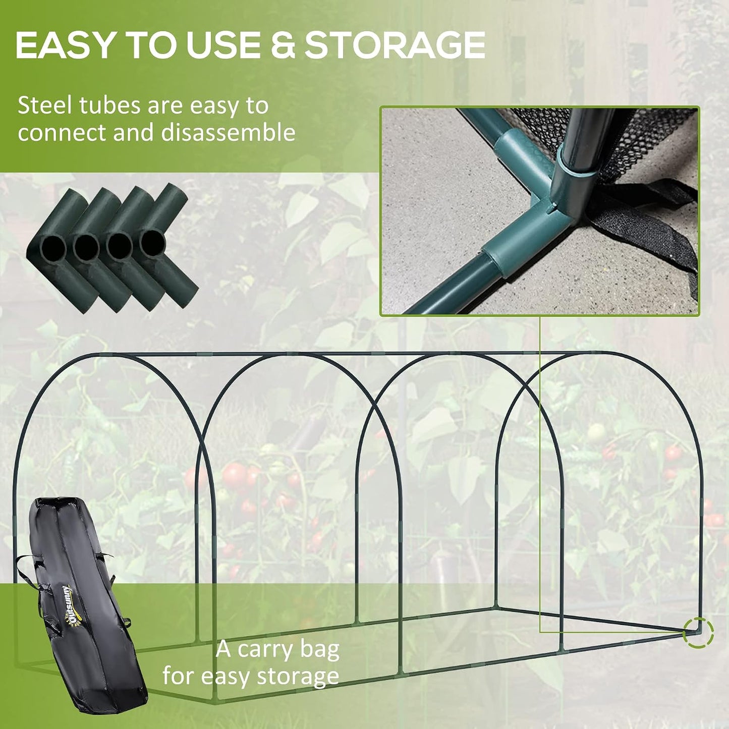 8' x 4' Crop Cage Plant Protection Tent for Garden, Black