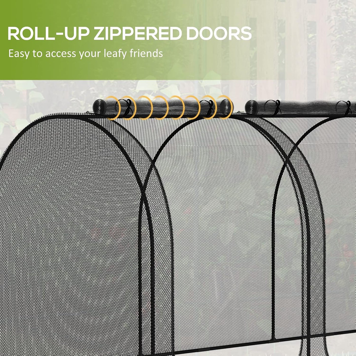 8' x 4' Crop Cage Plant Protection Tent for Garden, Black