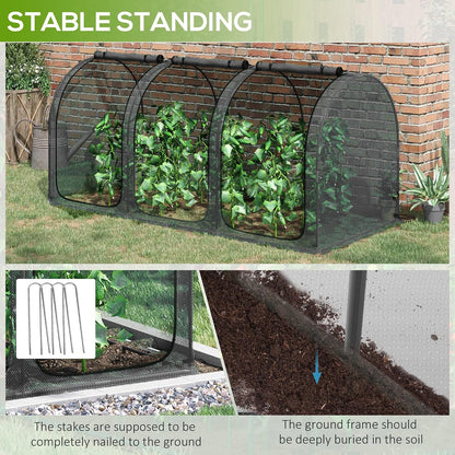 8' x 4' Crop Cage Plant Protection Tent for Garden, Black