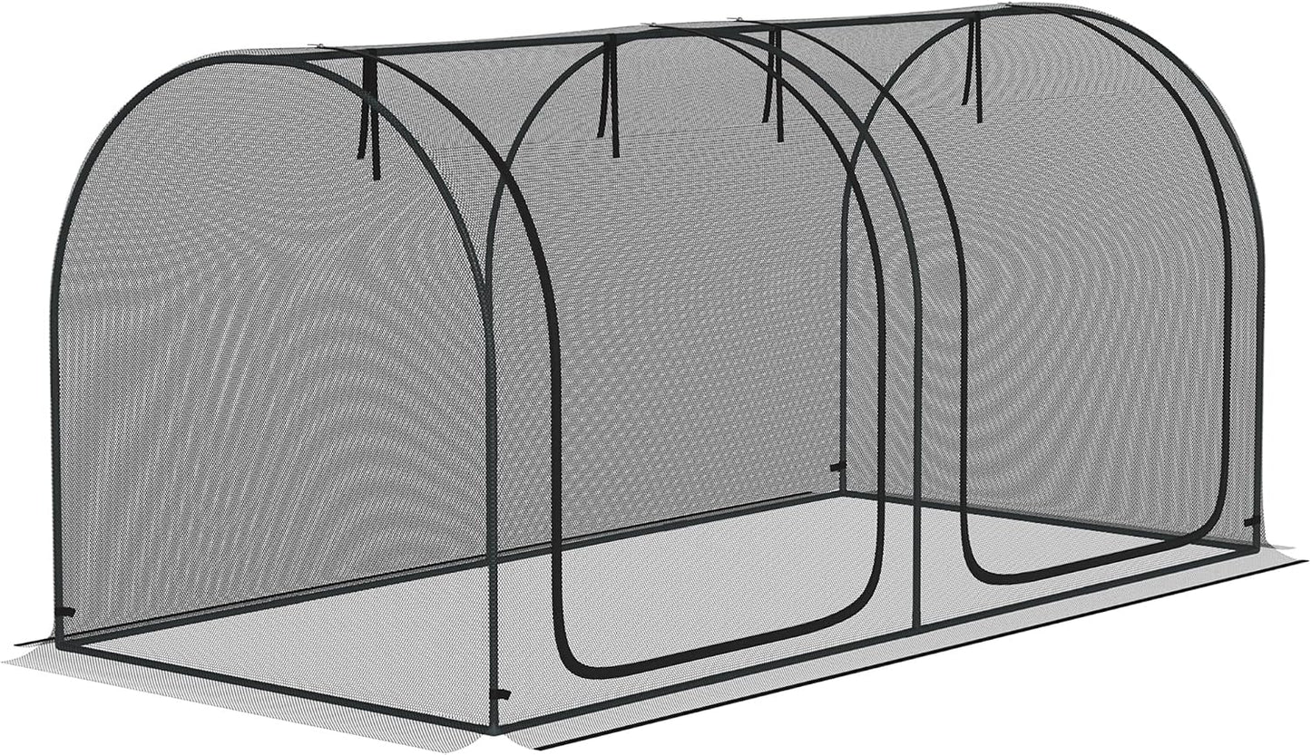 8' x 4' Crop Cage Plant Protection Tent for Garden, Black