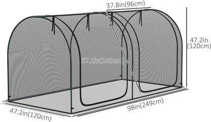8' x 4' Crop Cage Plant Protection Tent for Garden, Black