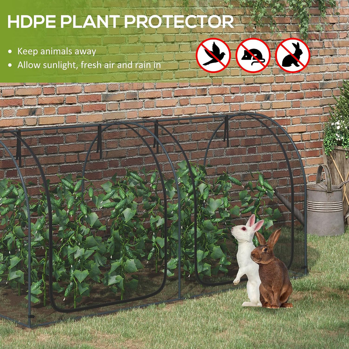 8' x 4' Crop Cage Plant Protection Tent for Garden, Black