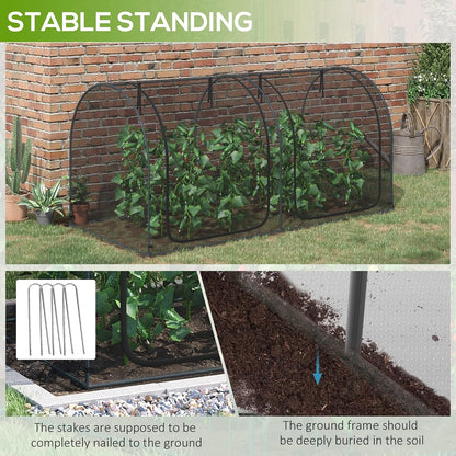 8' x 4' Crop Cage Plant Protection Tent for Garden, Black