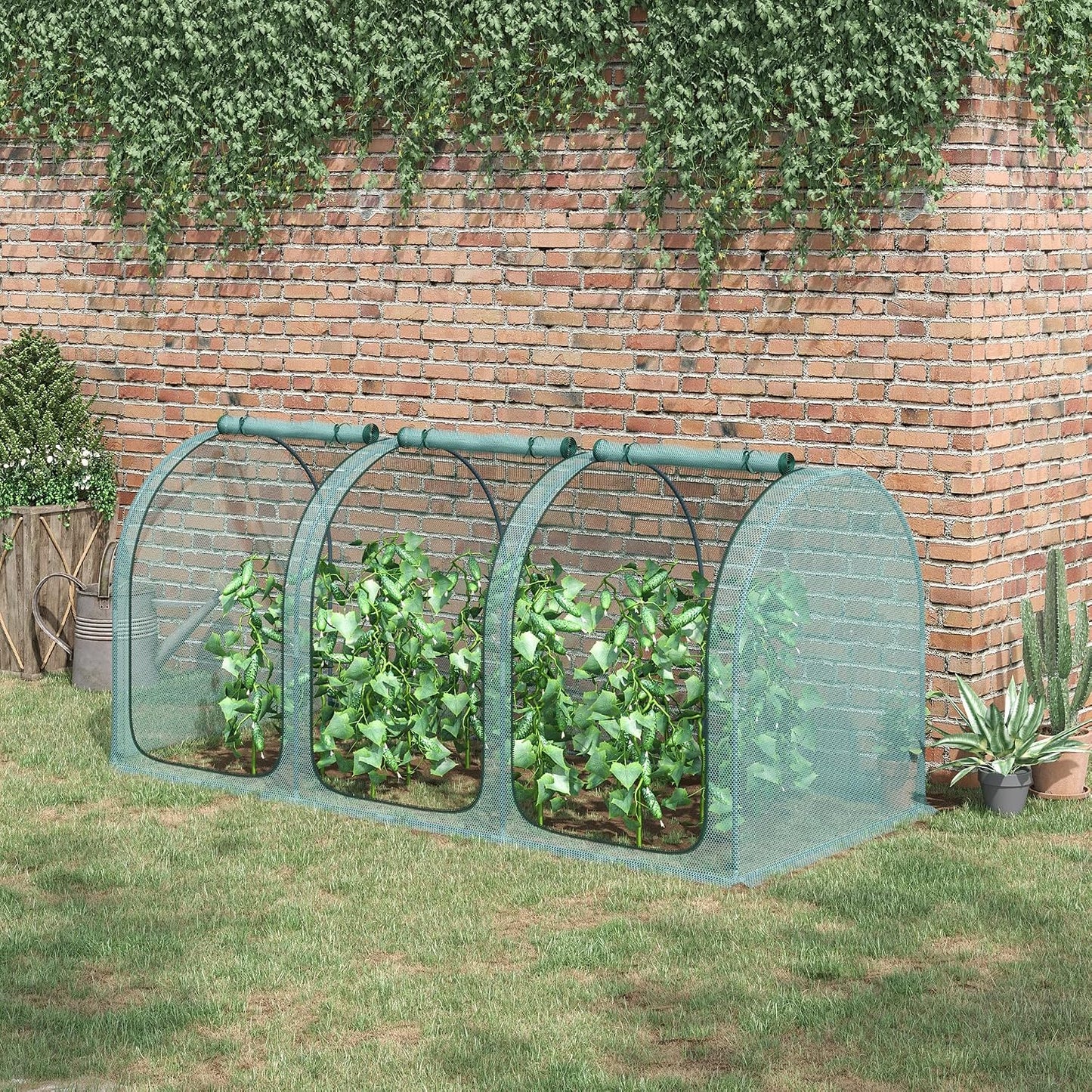8' x 4' Crop Cage Plant Protection Tent for Garden, Black