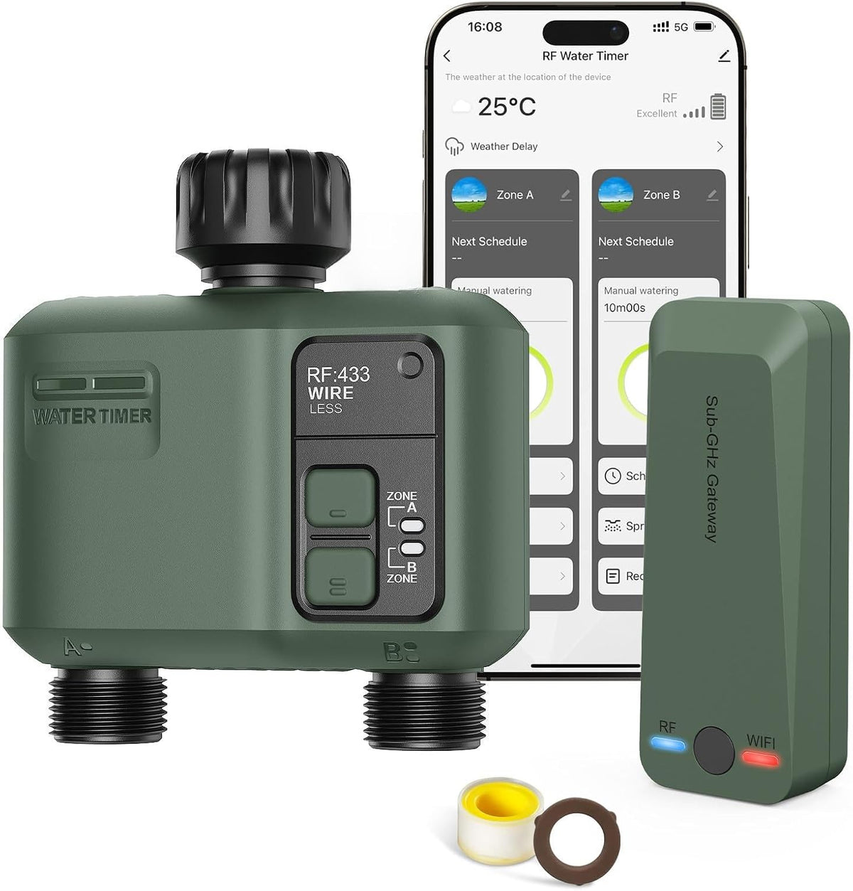 WiFi Water Timer 2 Zone for Garden Hose