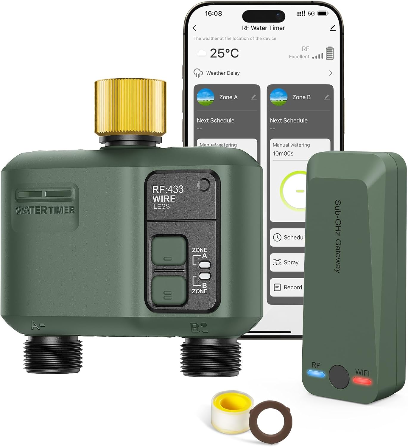 WiFi Water Timer 2 Zone for Garden Hose