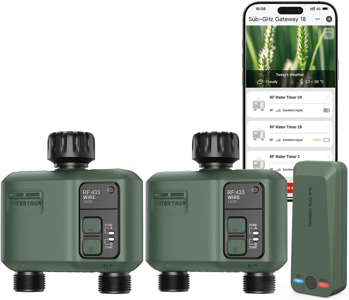 WiFi Water Timer 2 Zone for Garden Hose