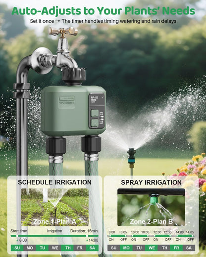 WiFi Water Timer 2 Zone for Garden Hose