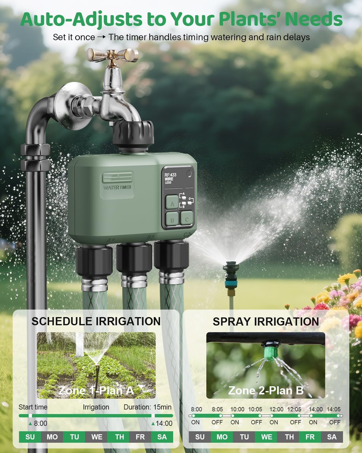WiFi Water Timer 2 Zone for Garden Hose