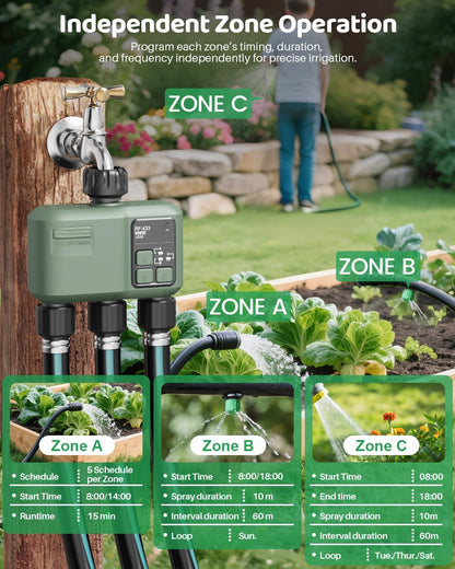 WiFi Water Timer 2 Zone for Garden Hose