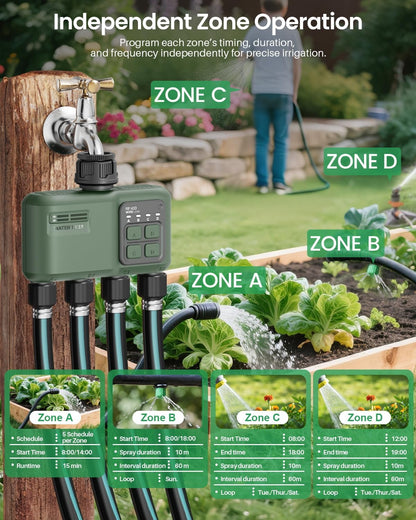 WiFi Water Timer 2 Zone for Garden Hose