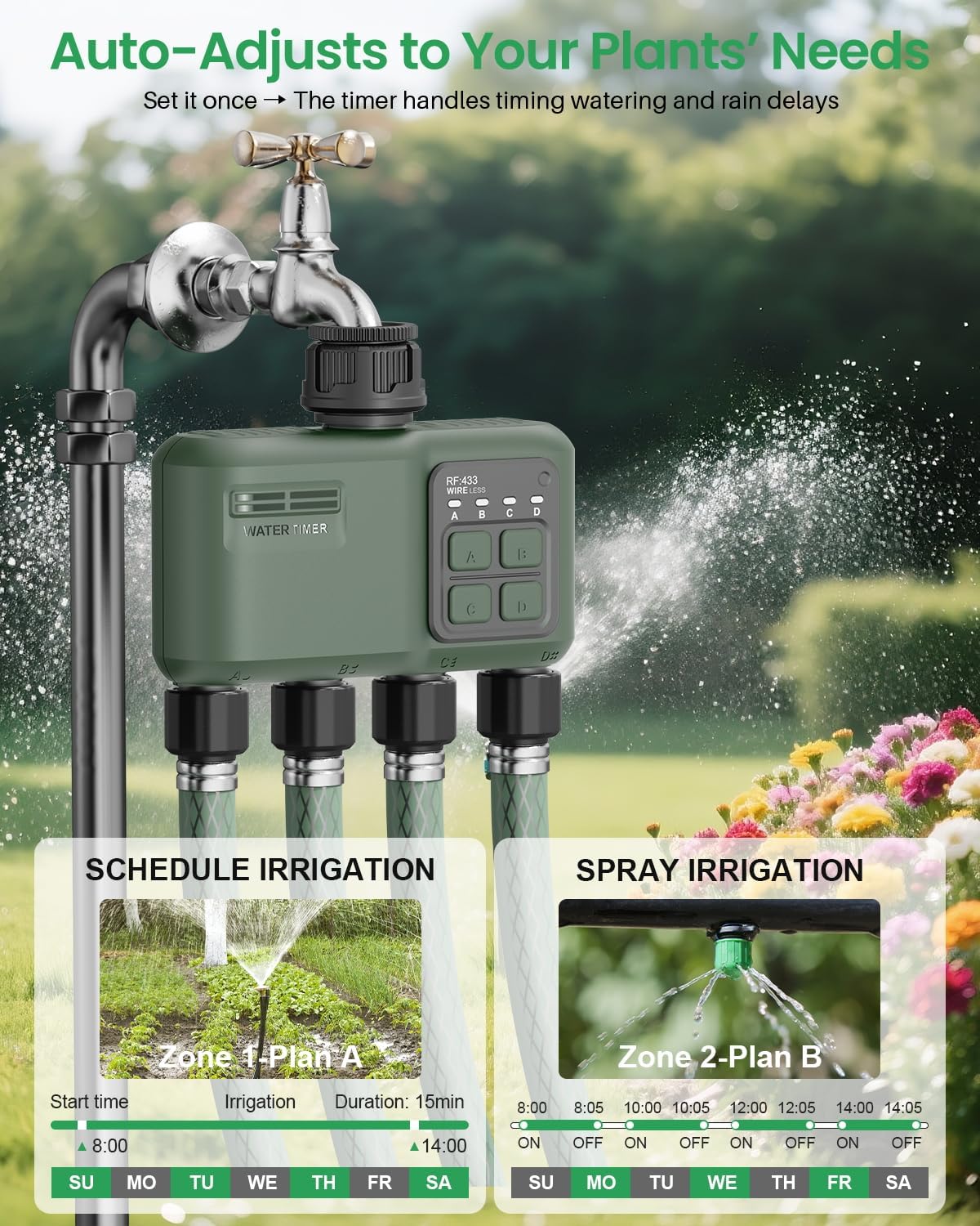 WiFi Water Timer 2 Zone for Garden Hose