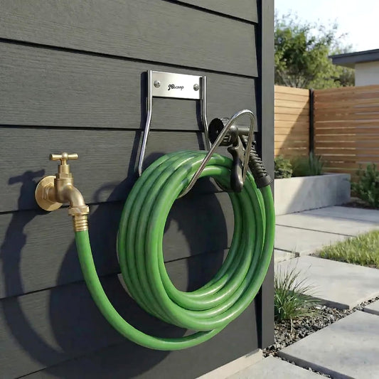 Garden Hose Holder Stainless Steel Small Wall Mount Garden Hose Hook, Ideal for Water, Air, Hydraulic Hose, Ropes, Extension Cords Heavy Duty & Rust Proof, Size:6.3x7x6.3 Set of 1