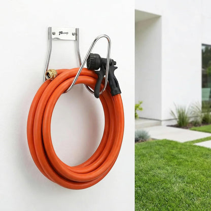 Garden Hose Holder Stainless Steel Small Wall Mount Garden Hose Hook, Ideal for Water, Air, Hydraulic Hose, Ropes, Extension Cords Heavy Duty & Rust Proof, Size:6.3x7x6.3 Set of 1