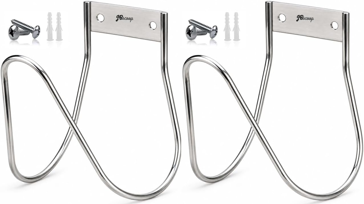 Garden Hose Holder Stainless Steel Small Wall Mount Garden Hose Hook, Ideal for Water, Air, Hydraulic Hose, Ropes, Extension Cords Heavy Duty & Rust Proof, Size:6.3x7x6.3 Set of 1