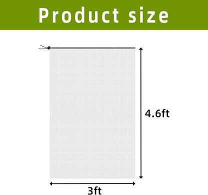Alpurple 2 Pcs Insect Bird Barrier Netting Mesh with Drawstring- 4.9 x 3.2 Ft Garden Bug Netting Plant Cover- Fruit Tree Net for Protect Plant Fruits Citrus Flower from Insect Bird Eating