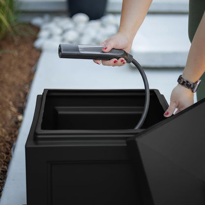 Fairfield Garden Hose Bin - Black - 17in L x 17in W x 18in H - Holds up to 100 ft. of standard garden hose (5858-B)