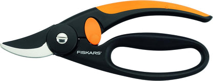 Fingerloop Pruner Bypass P44, Cutting Diameter: 2 cm, Steel Blades with Non-Stick Coating, Length: 20 cm, Black/Orange, 1001534