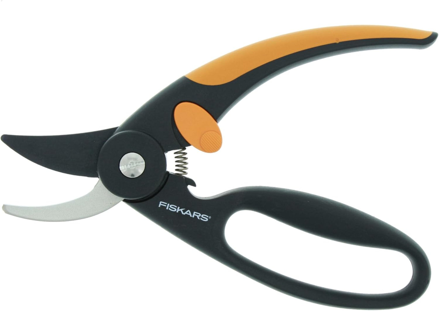 Fingerloop Pruner Bypass P44, Cutting Diameter: 2 cm, Steel Blades with Non-Stick Coating, Length: 20 cm, Black/Orange, 1001534