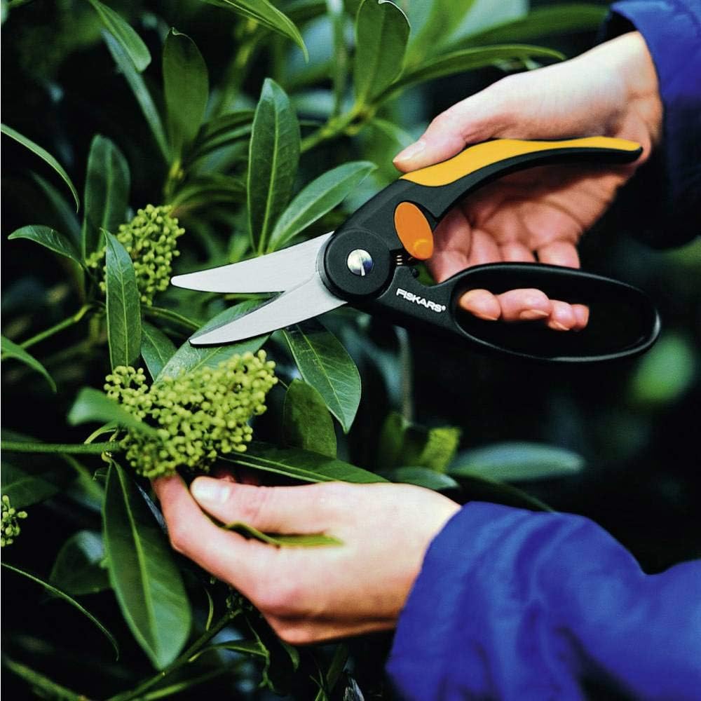 Fingerloop Pruner Bypass P44, Cutting Diameter: 2 cm, Steel Blades with Non-Stick Coating, Length: 20 cm, Black/Orange, 1001534