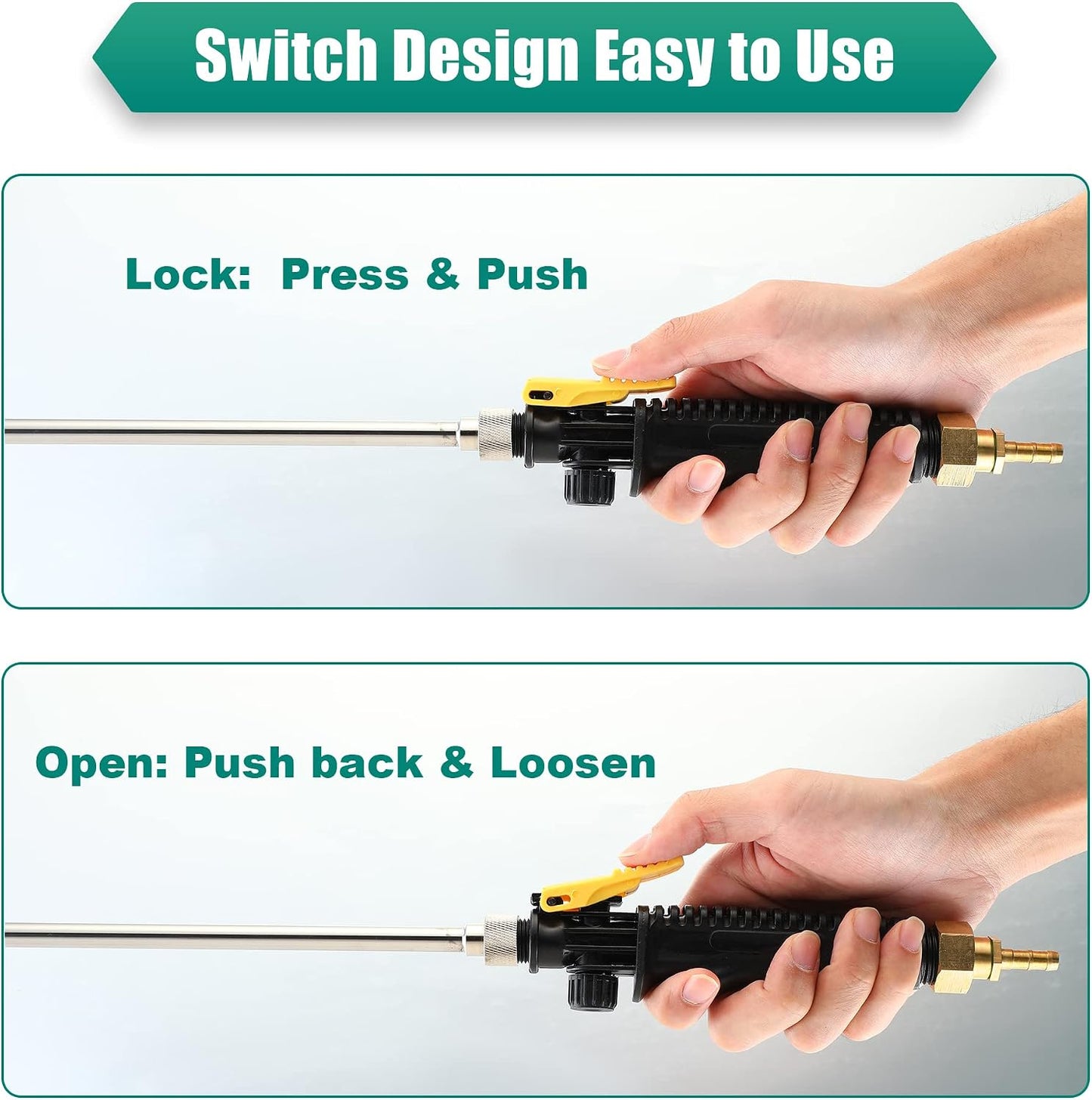 2 Pack 29" Adjustable Sprayer Wand, Shut Off Valve