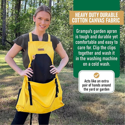 Grampa's Gardening Apron Cross Back Garden Apron with Large Pockets