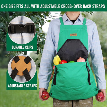 Grampa's Gardening Apron Cross Back Garden Apron with Large Pockets