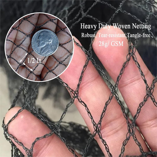 Bird Netting 15x15 Ft, 1/2 in Mesh Heavy Duty Garden Netting