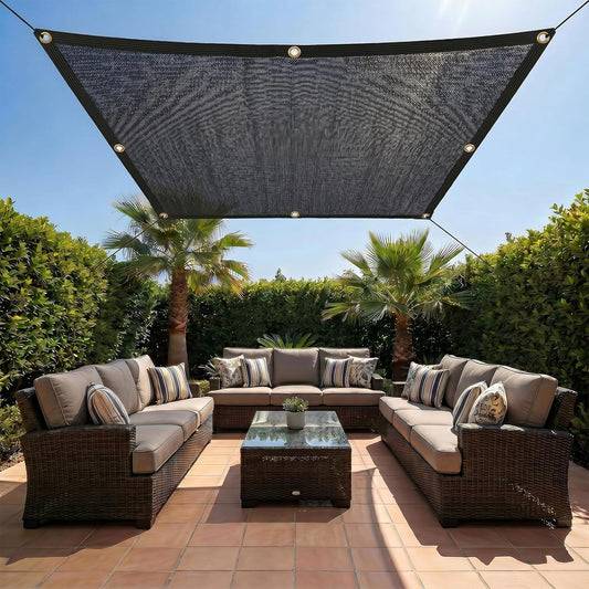 6' x 10' Garden Shade Cloth, 50% Sunblock Mesh with Grommets