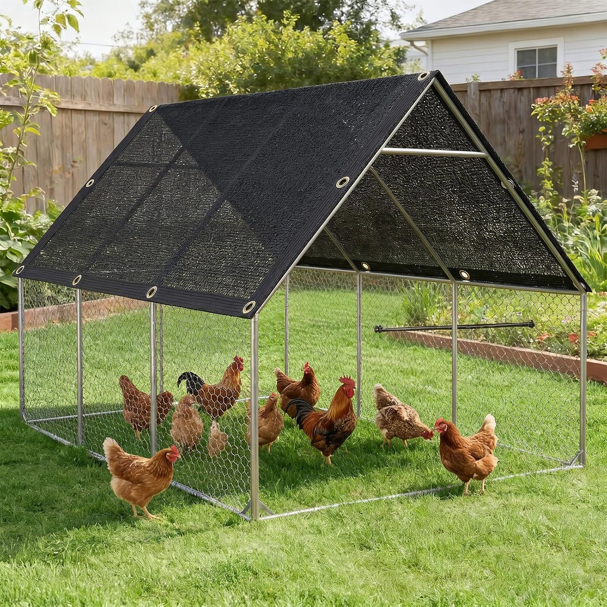 6' x 10' Garden Shade Cloth, 50% Sunblock Mesh with Grommets