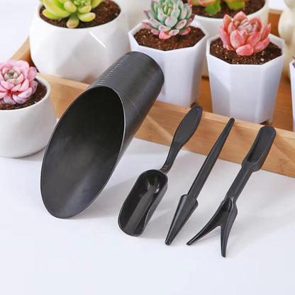 8pcs Potting Soil Scoop for Indoor Plants, Garden Tiny Plant Shovel Hand Tools Transplanting Succulent Cultivation Digging Bonsai Soil Scoops Kits,2Set Black