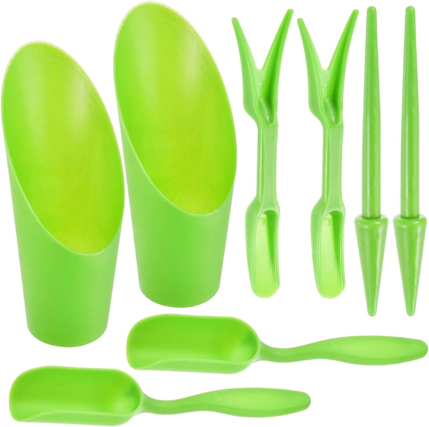 8pcs Potting Soil Scoop for Indoor Plants, Garden Tiny Plant Shovel Hand Tools Transplanting Succulent Cultivation Digging Bonsai Soil Scoops Kits,2Set Black