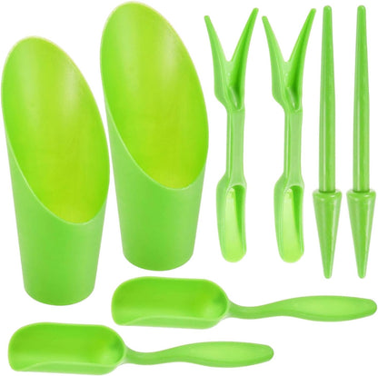8pcs Potting Soil Scoop for Indoor Plants, Garden Tiny Plant Shovel Hand Tools Transplanting Succulent Cultivation Digging Bonsai Soil Scoops Kits,2Set Black