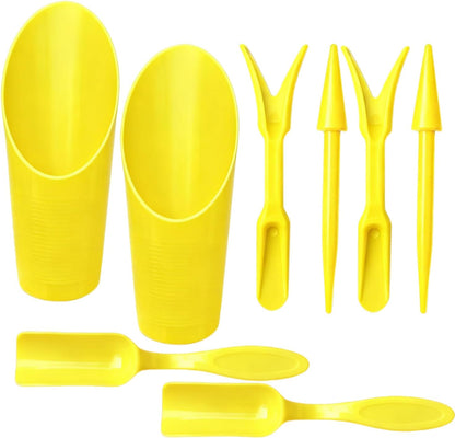 8pcs Potting Soil Scoop for Indoor Plants, Garden Tiny Plant Shovel Hand Tools Transplanting Succulent Cultivation Digging Bonsai Soil Scoops Kits,2Set Black