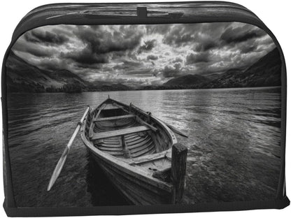 Wooden Row Boat Floating In The Water Toaster Cover 2 Slice Toaster Covers Bread Maker Cover Kitchen Small Appliance Covers Kitchen Accessories