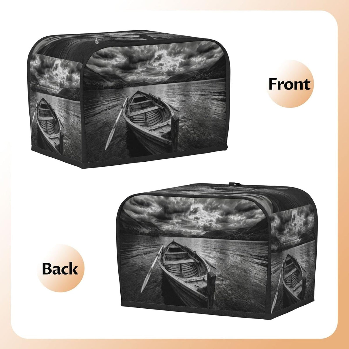 Wooden Row Boat Floating In The Water Toaster Cover 2 Slice Toaster Covers Bread Maker Cover Kitchen Small Appliance Covers Kitchen Accessories
