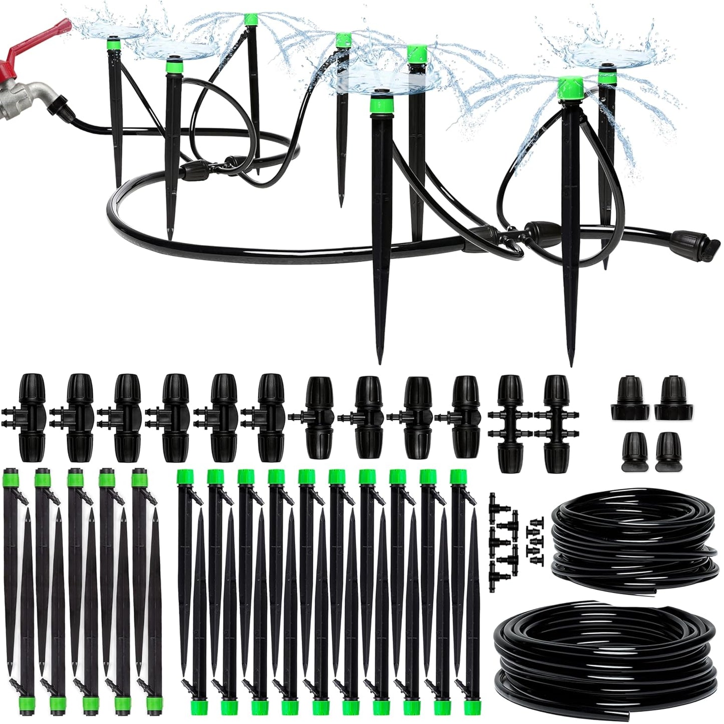 CARPATHEN Drip Irrigation System Kit for Garden Watering, Sprinkler, 100 ft