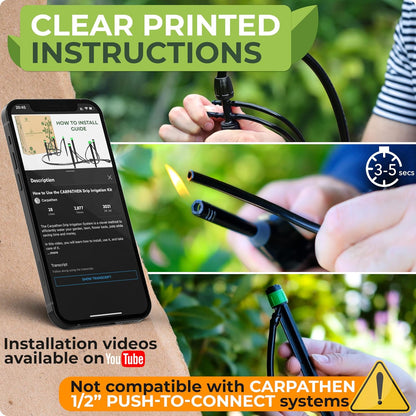 CARPATHEN Drip Irrigation System Kit for Garden Watering, Sprinkler, 100 ft