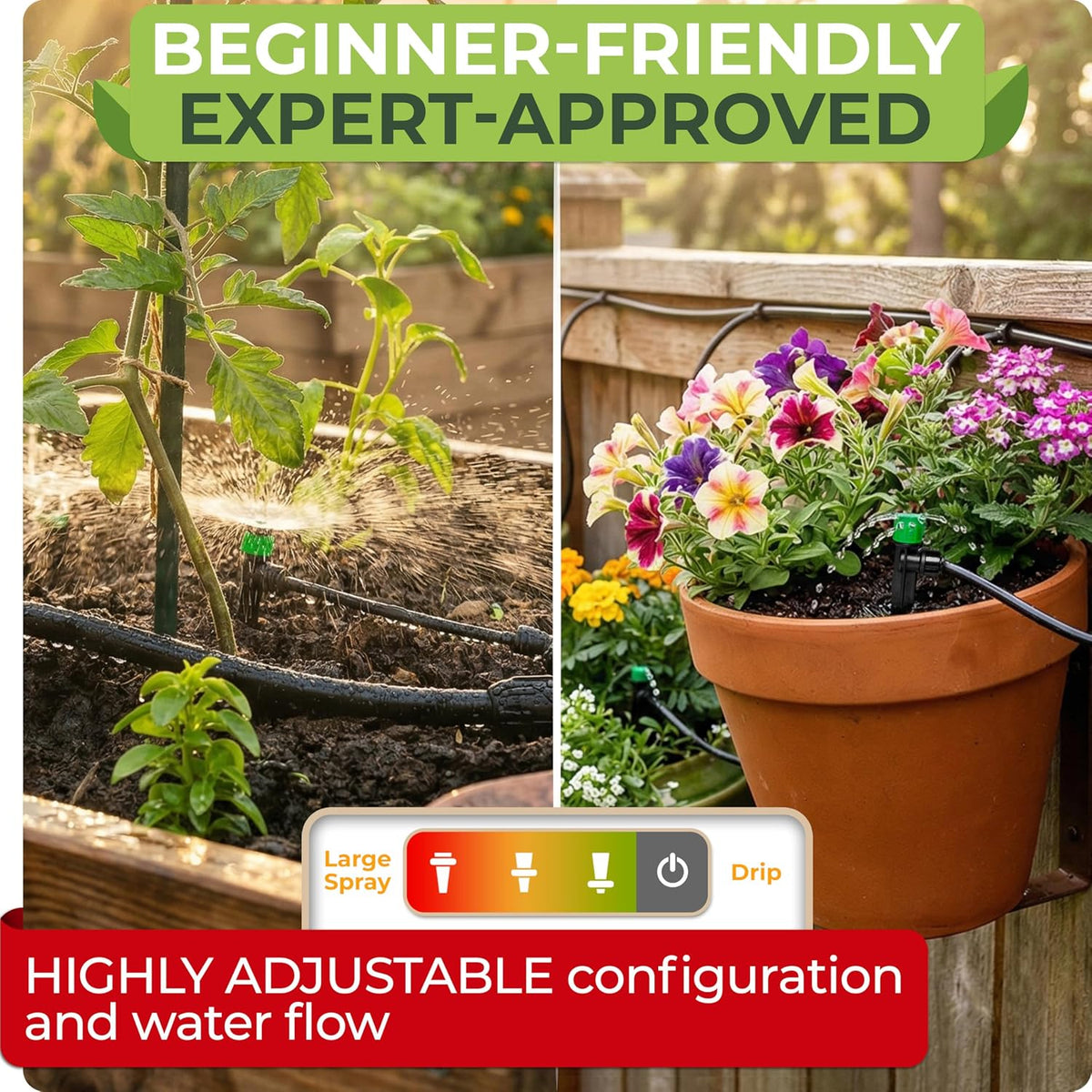 CARPATHEN Drip Irrigation System Kit for Garden Watering, Sprinkler, 100 ft