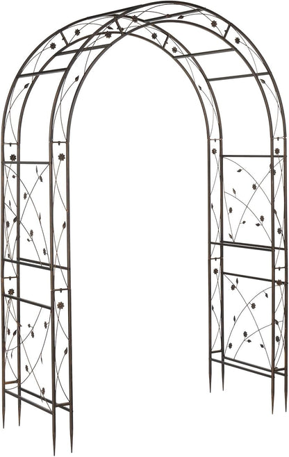 Garden Arbor, Arch for Wedding Ceremony Party, Christmas Garden Decor Steel Garden Trellis for Plant Climbing, Pergola for Garden, Backyard, Lawn (Arch Top, Bronze)