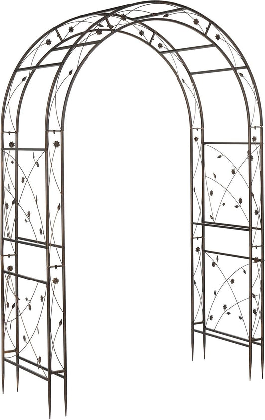 Garden Arbor, Arch for Wedding Ceremony Party, Christmas Garden Decor Steel Garden Trellis for Plant Climbing, Pergola for Garden, Backyard, Lawn (Arch Top, Bronze)