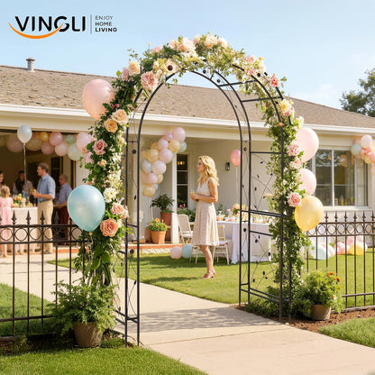 Garden Arbor, Arch for Wedding Ceremony Party, Christmas Garden Decor Steel Garden Trellis for Plant Climbing, Pergola for Garden, Backyard, Lawn (Arch Top, Bronze)