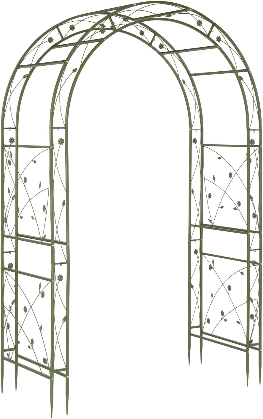 Garden Arbor, Arch for Wedding Ceremony Party, Christmas Garden Decor Steel Garden Trellis for Plant Climbing, Pergola for Garden, Backyard, Lawn (Arch Top, Bronze)