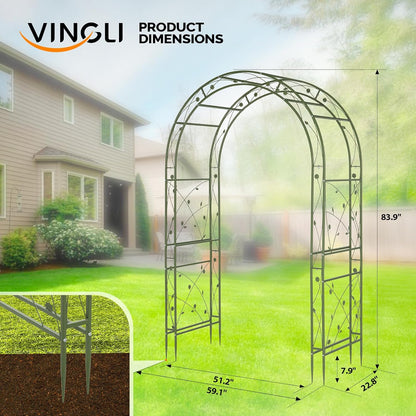 Garden Arbor, Arch for Wedding Ceremony Party, Christmas Garden Decor Steel Garden Trellis for Plant Climbing, Pergola for Garden, Backyard, Lawn (Arch Top, Bronze)