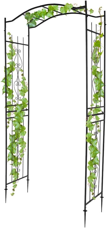 Garden Arbor, Arch for Wedding Ceremony Party, Christmas Garden Decor Steel Garden Trellis for Plant Climbing, Pergola for Garden, Backyard, Lawn (Arch Top, Bronze)