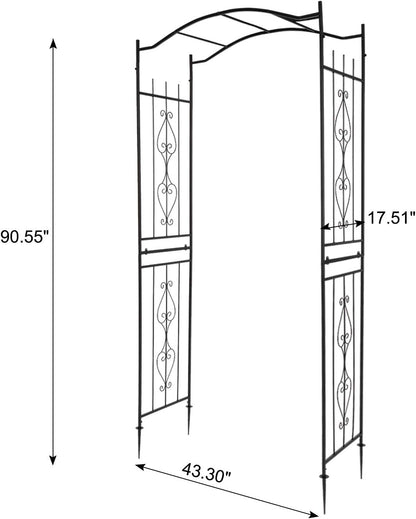Garden Arbor, Arch for Wedding Ceremony Party, Christmas Garden Decor Steel Garden Trellis for Plant Climbing, Pergola for Garden, Backyard, Lawn (Arch Top, Bronze)