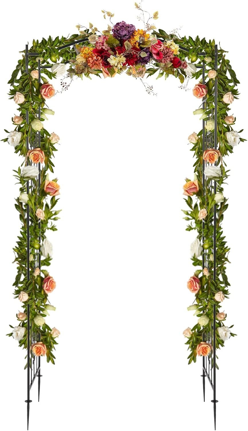 Garden Arbor, Arch for Wedding Ceremony Party, Christmas Garden Decor Steel Garden Trellis for Plant Climbing, Pergola for Garden, Backyard, Lawn (Arch Top, Bronze)
